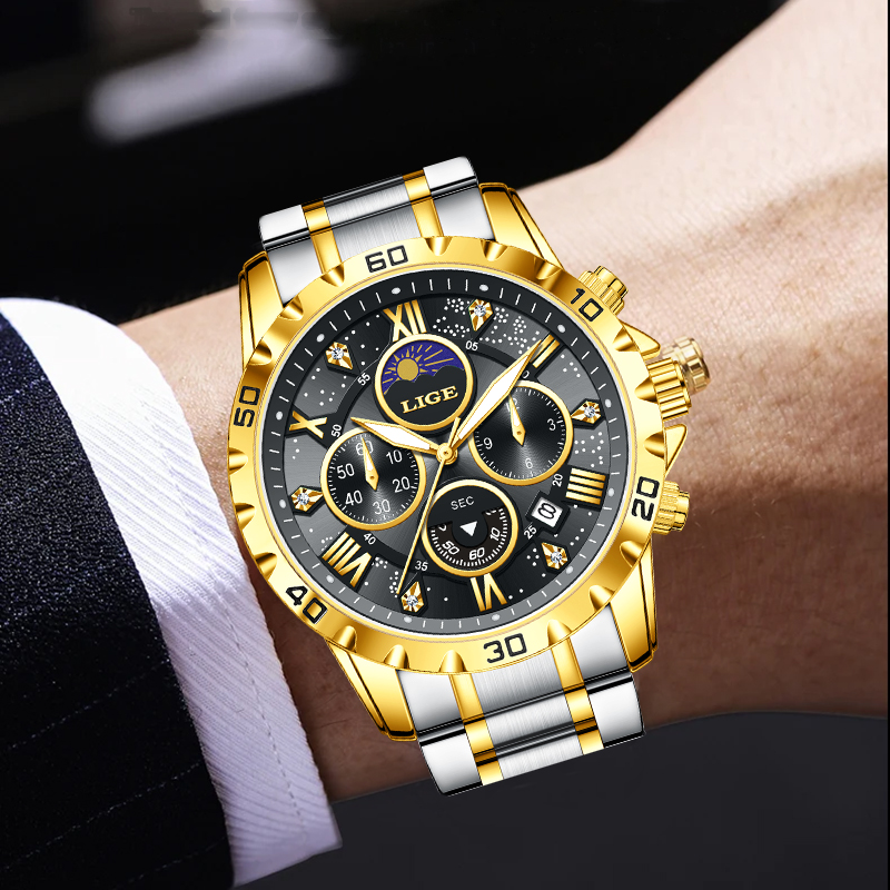 Chronograph Sport Watch - LIGE Top Brand Luxury Quartz Man