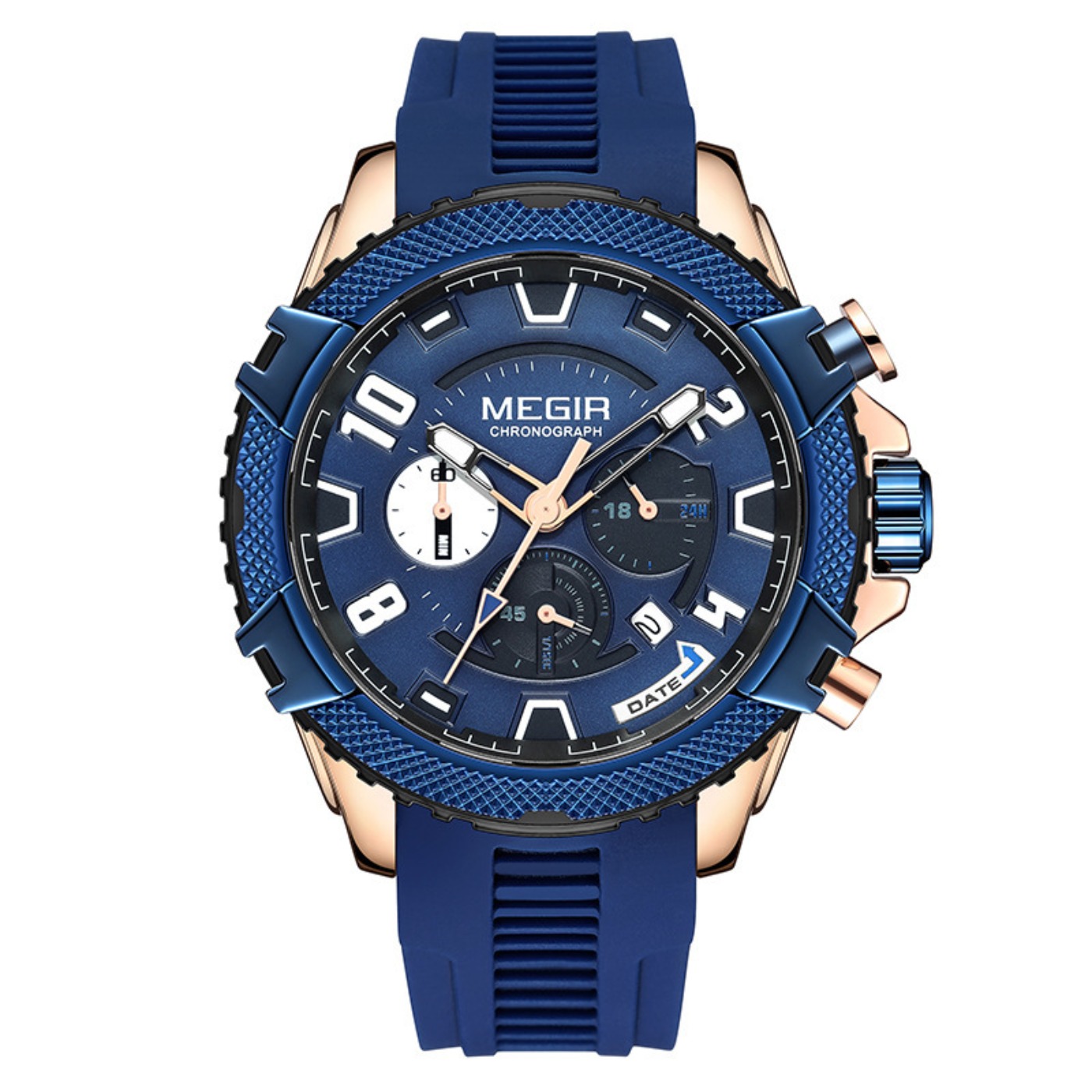 Chronograph Sport Watch - MEGIR 48MM Dial Chronograph Men's Quartz