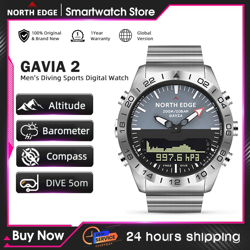 Smartwatch Watches For Men Digital - NORTH EDGE Mens Dive Watch Military