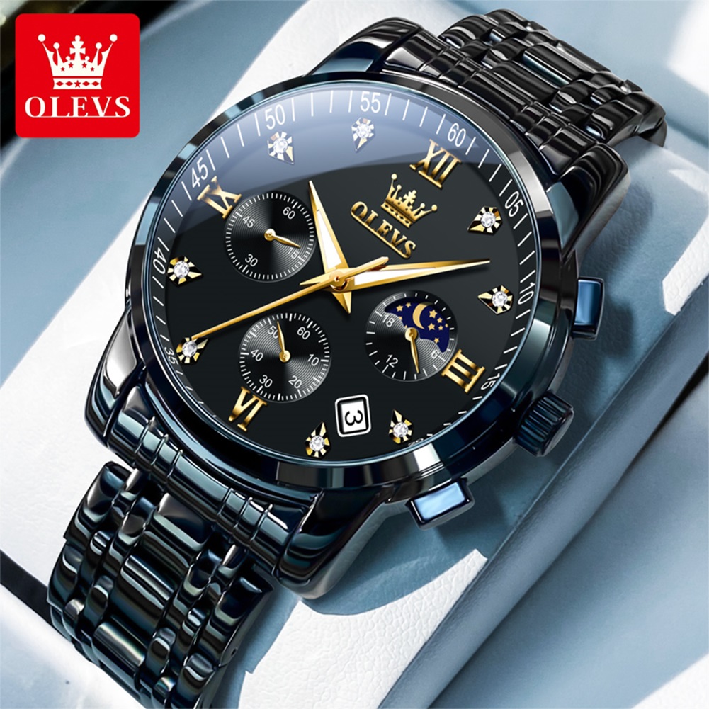 Analog Quartz Watch - OLEVS Popular men's watches stainless steel