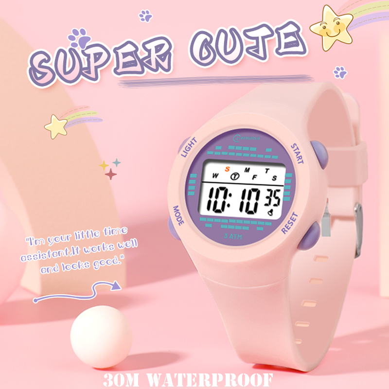 Smartwatch Digital Watches For Kid Boy - Children's Electronic Watch Girl Pink Cute