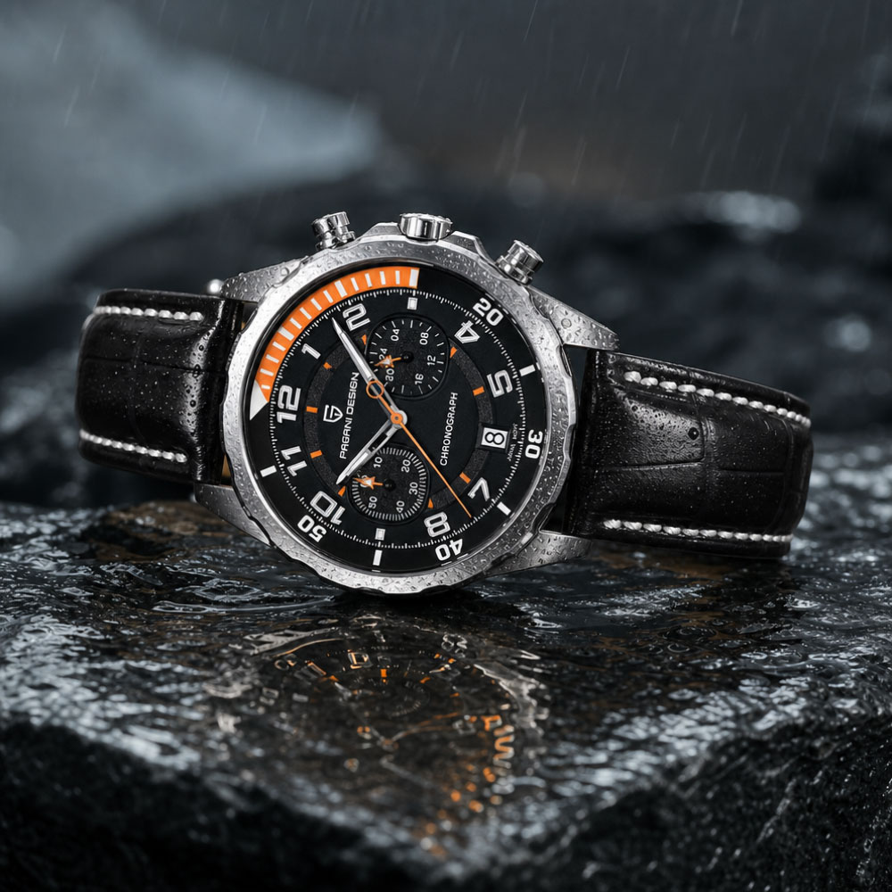 Chronograph Sport Watch - PAGANI DESIGN Classic Leather Men Watch