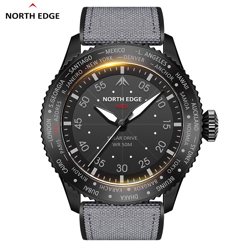 Solar Powered Watch - NORTH EDGE MACH Solar Power Quartz