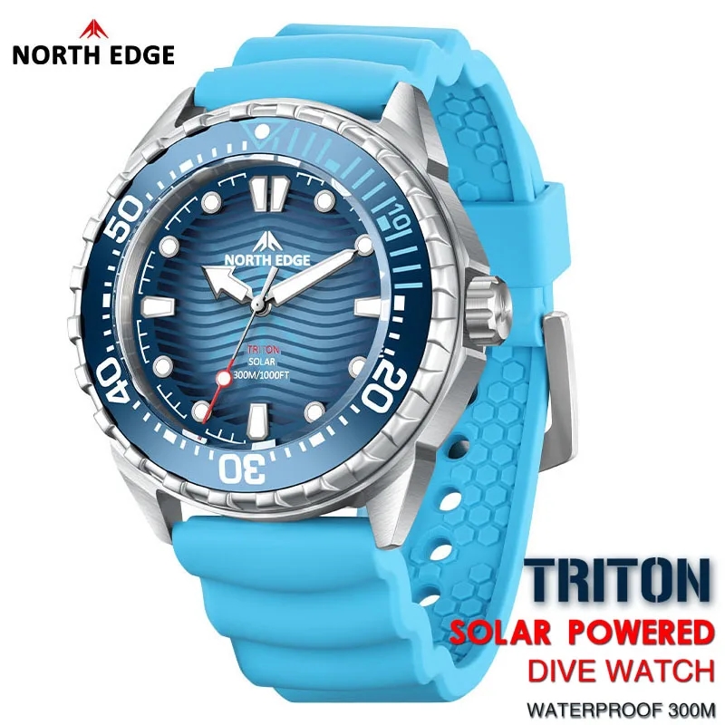 Solar Powered Watch - NORTH EDGE 2025 New TRITON Solar