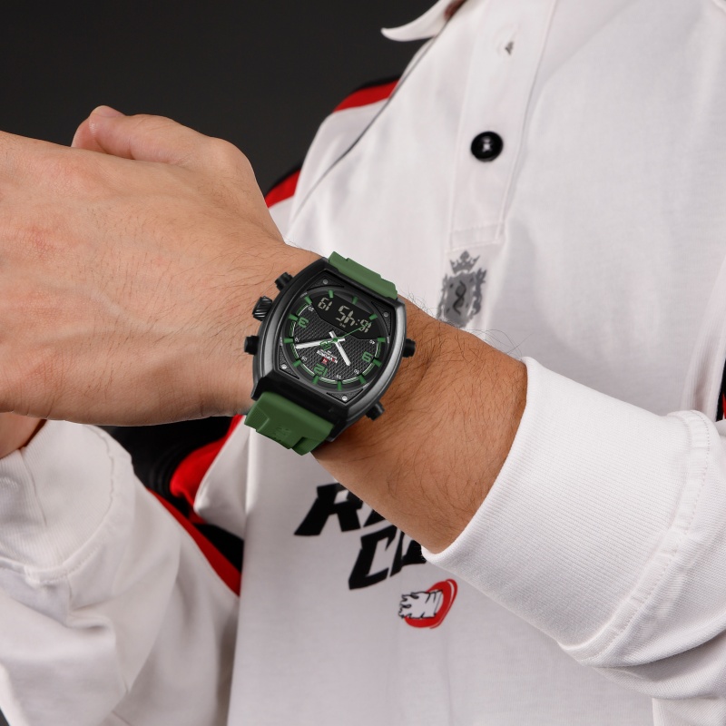 NAVIFORCE Men Dual Display Wat - đánh giá và giá Analog Quartz Watch