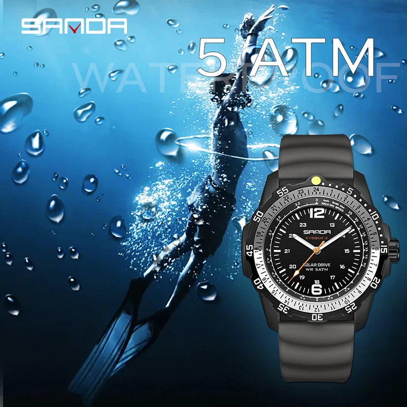 SANDA Luxury New Men's Solar-p - đánh giá và giá Solar Powered Watch
