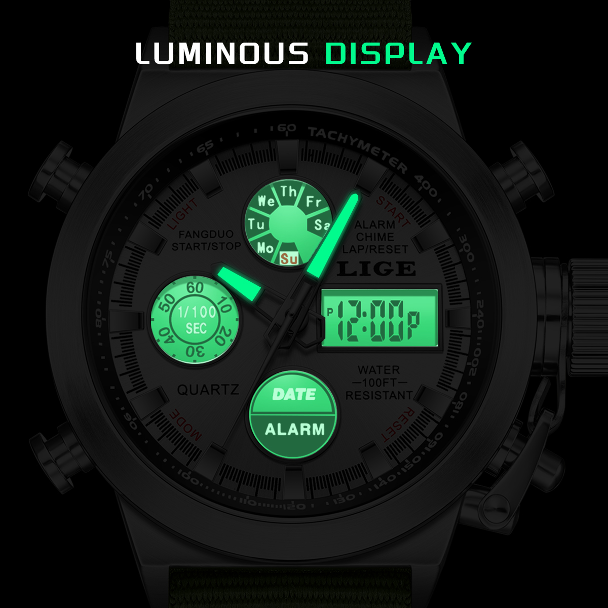 LIGE Men Big Brand Dual Time D - đánh giá và giá Smartwatch Watches For Men Digital