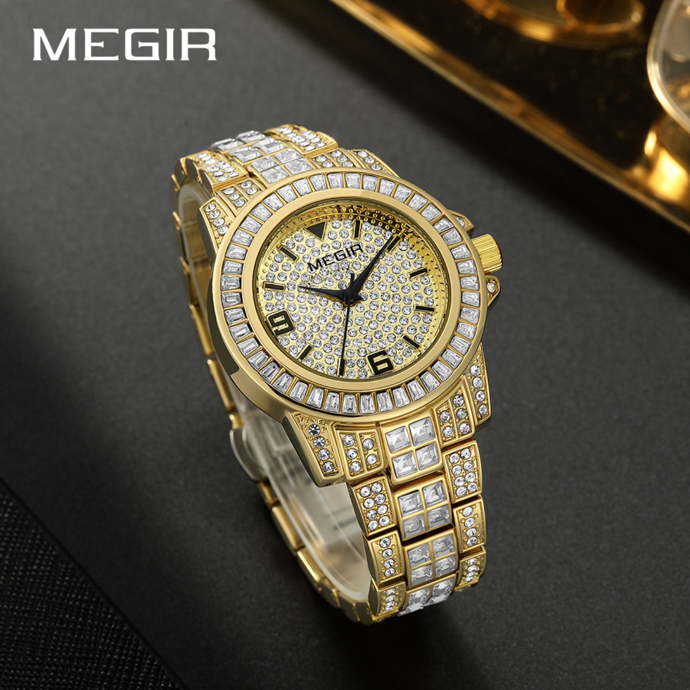 MEGIR Luxury Diamond Watches U - đánh giá và giá Analog Quartz Watch