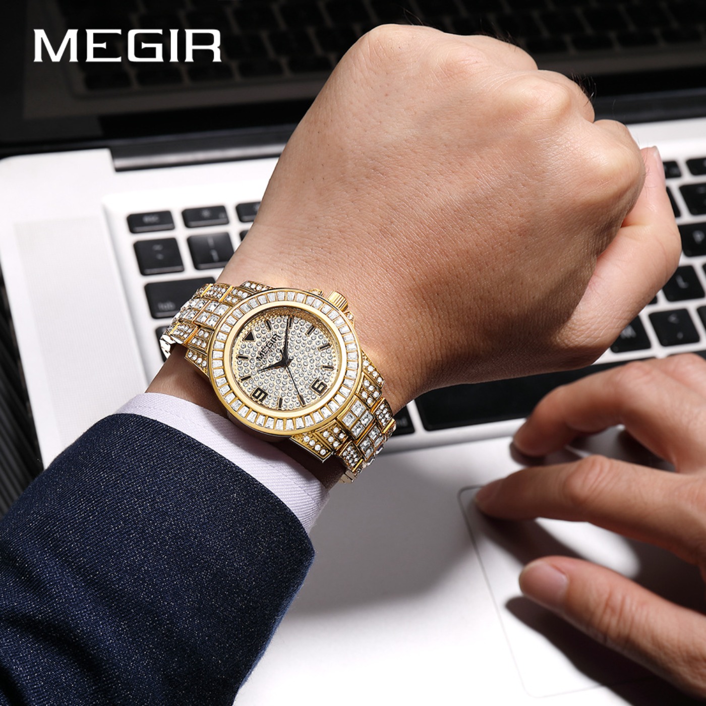 MEGIR Luxury Diamond Watches U - đánh giá và giá Analog Quartz Watch