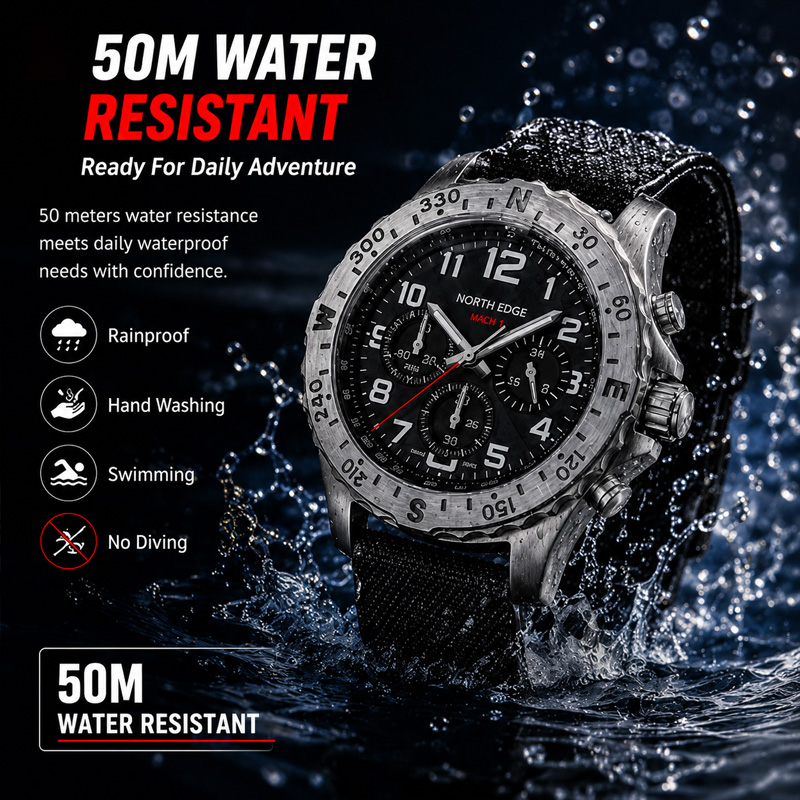 NORTH EDGE MACH 2 Men's Watche - đánh giá và giá Solar Powered Watch