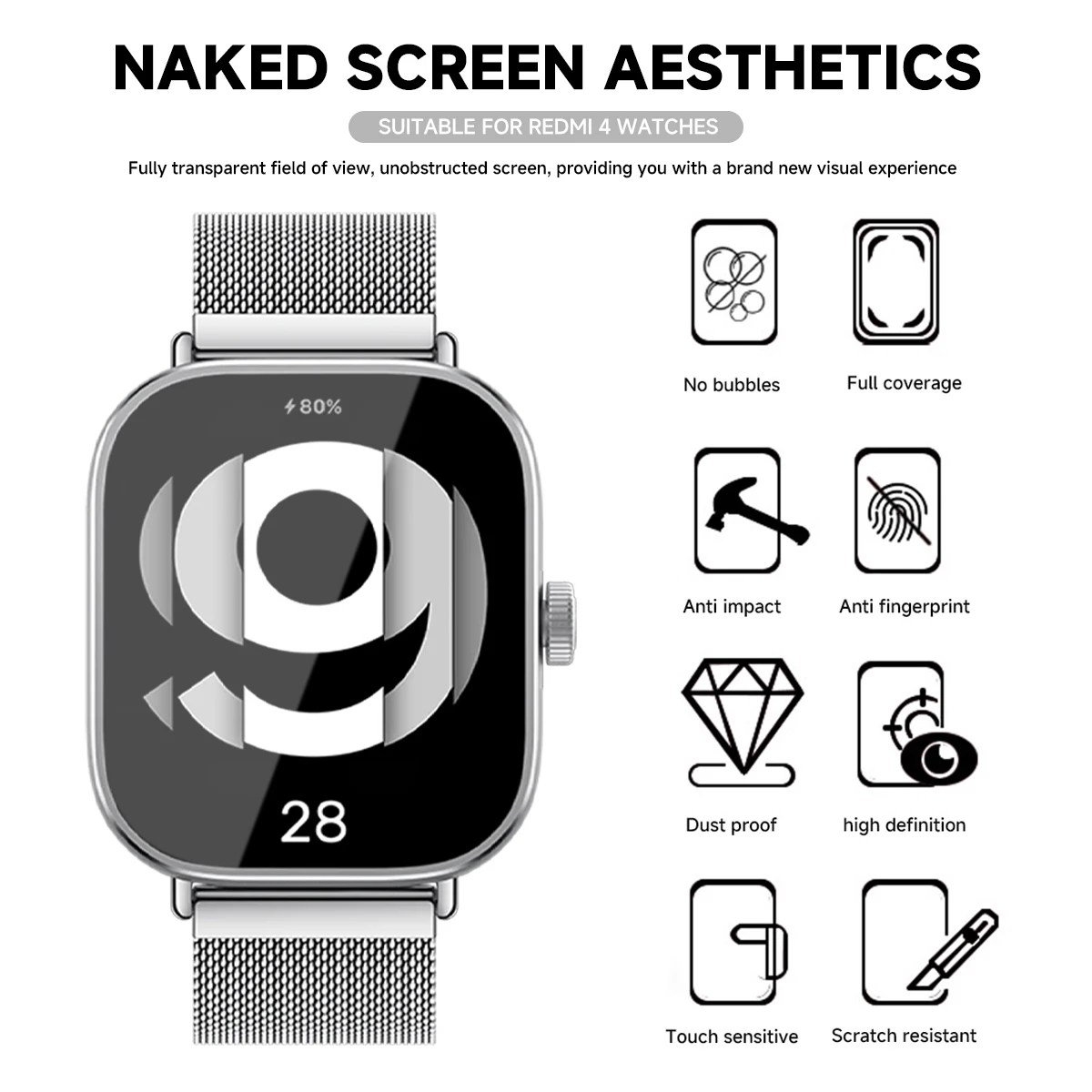 Tempered Glass for Xiaomi Redm - đánh giá và giá Smartwatch Redmi Watches
