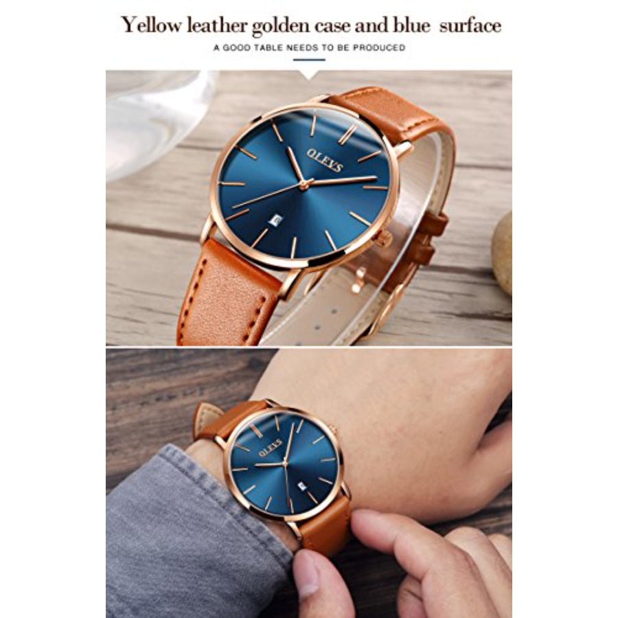OLEVS Men Leather Watches Blac - đánh giá và giá Smartwatch Watches For Men Digital
