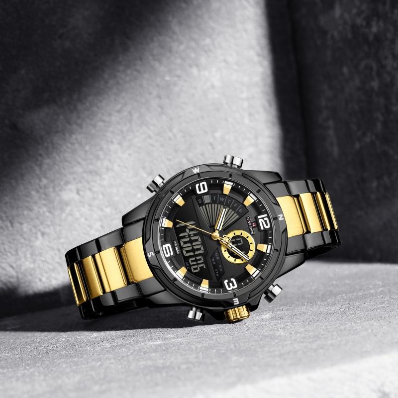 NAVIFORCE Men Dual Display Wat - đánh giá và giá Analog Quartz Watch