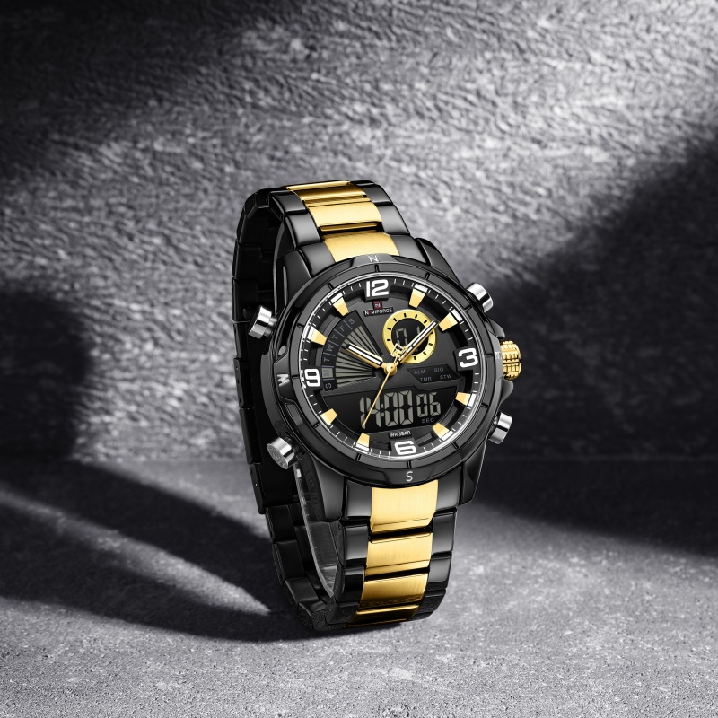 NAVIFORCE Men Dual Display Wat - đánh giá và giá Analog Quartz Watch